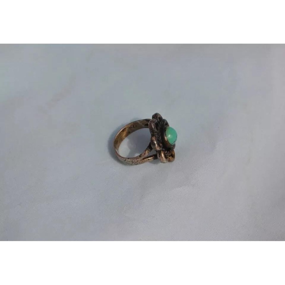 Old Pawn‎ Sterling Silver Native American Indian Turquoise Ring Size 6.5 - Picture 6 of 6